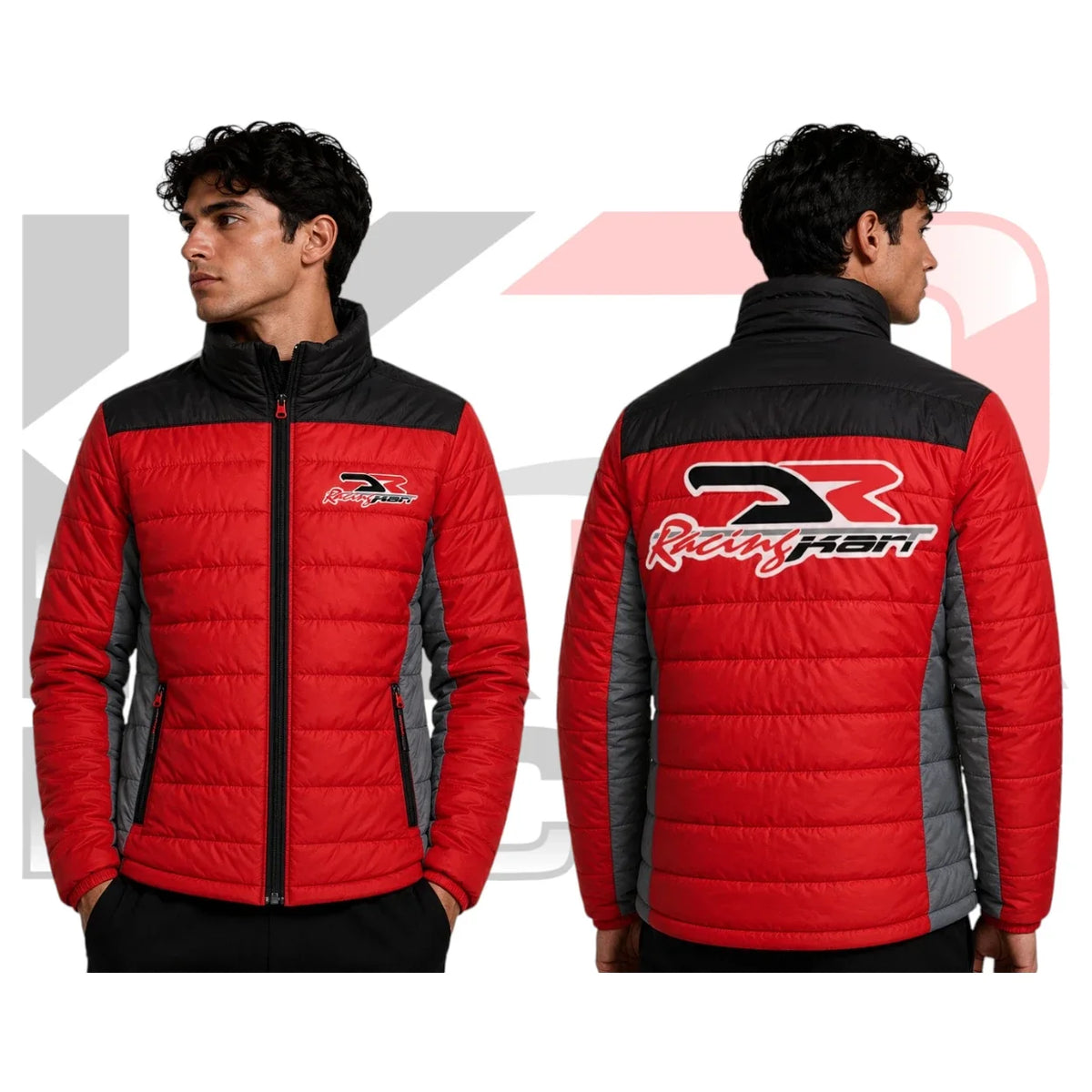 DR Kart Racing Puffer Jacket – Premium Red & Black