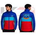 FA Alonso Kart Racing Puffer Jacket – Premium Blue, Cyan & Red