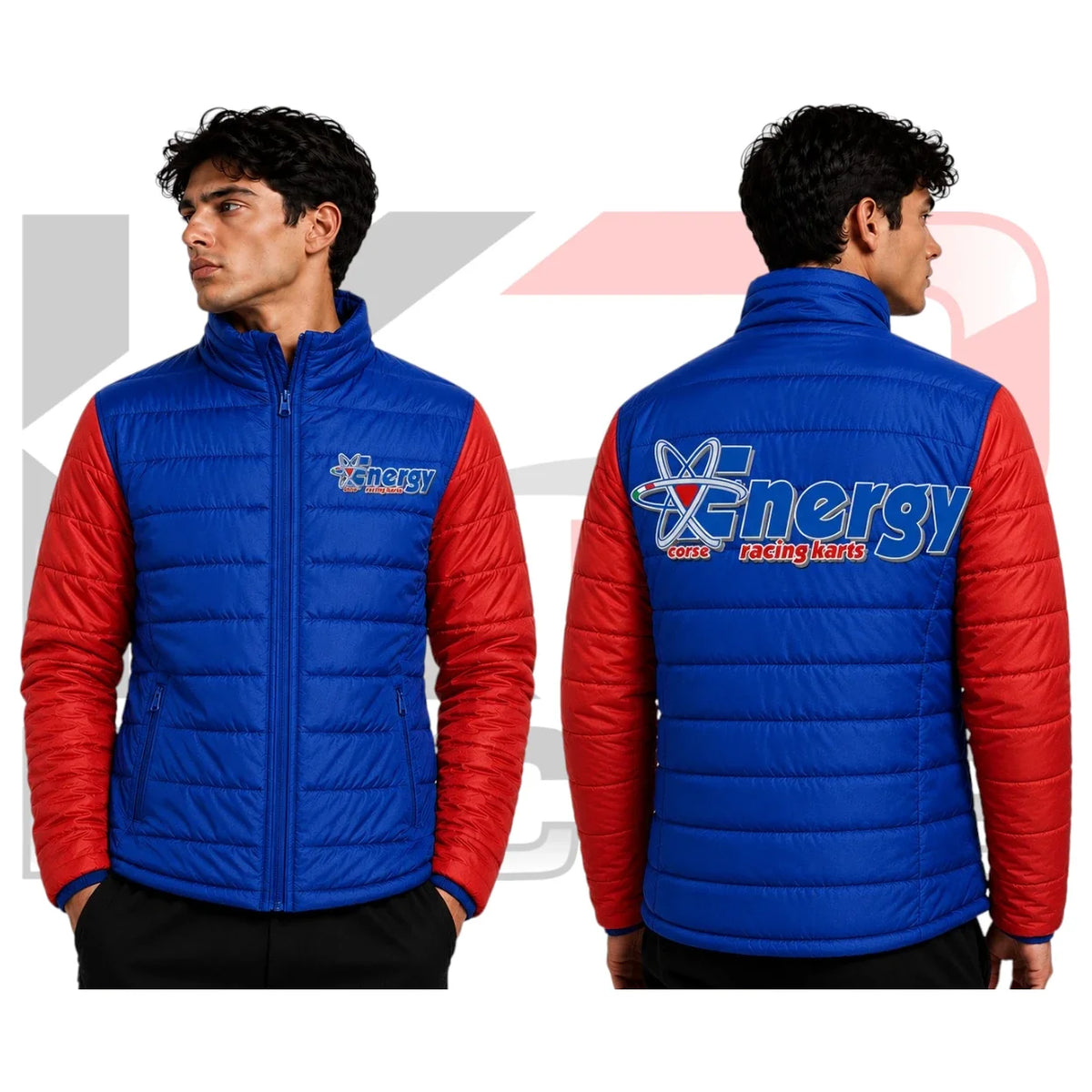 Energy Kart Racing Puffer Jacket – Blue & Red