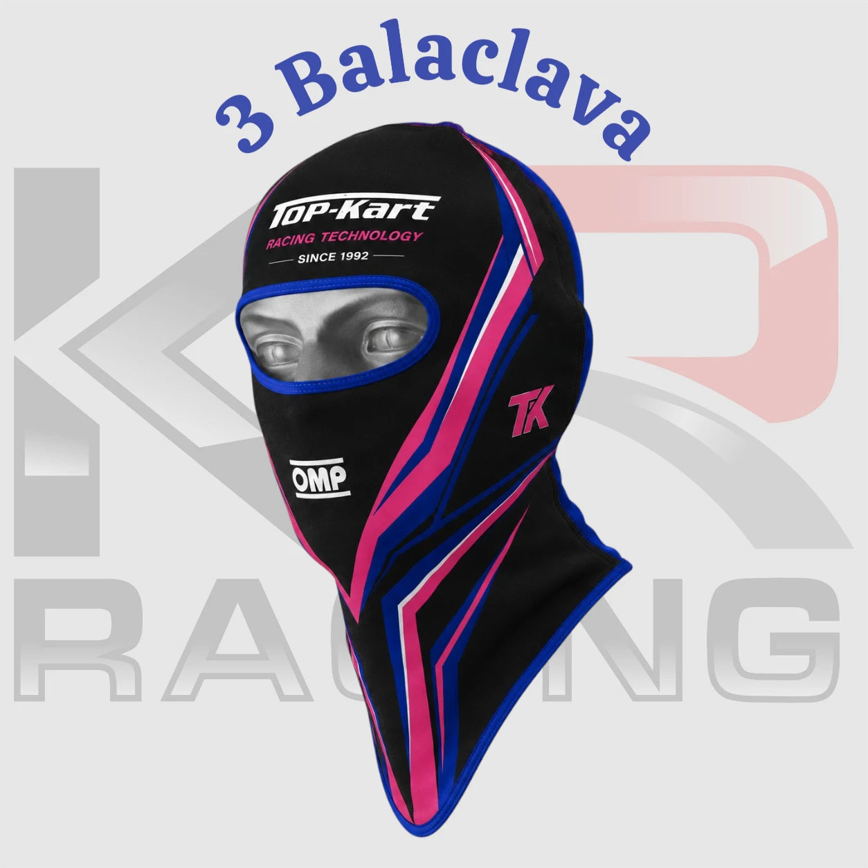Top-Kart Racing Cotton Balaclava – Black/Pink