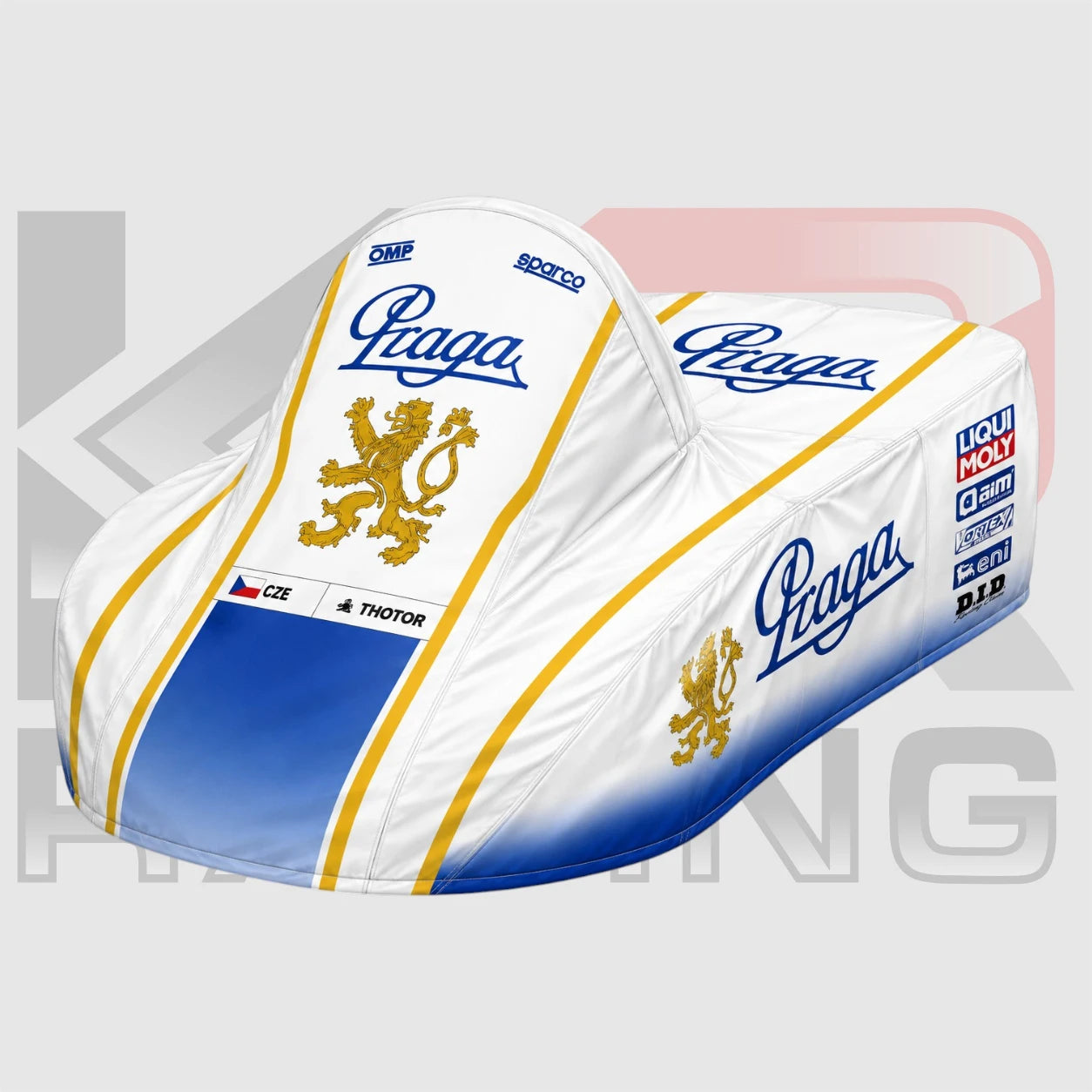 Praga Blue & White Motorsport Kart Cover
