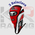 DR Kart Racing Cotton Balaclava – Full Face Helmet Liner (Red White Black