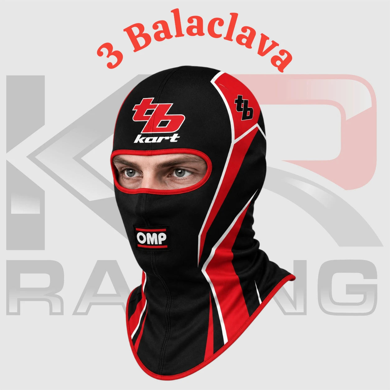 TB Kart Cotton Balaclava – Black/Red