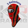 DR Racing Kart Cotton Balaclava – Full Face Helmet Liner (Red Black Yellow