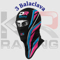DR Racing Cotton Balaclava – Full Face Helmet Liner (Black Pink Blue