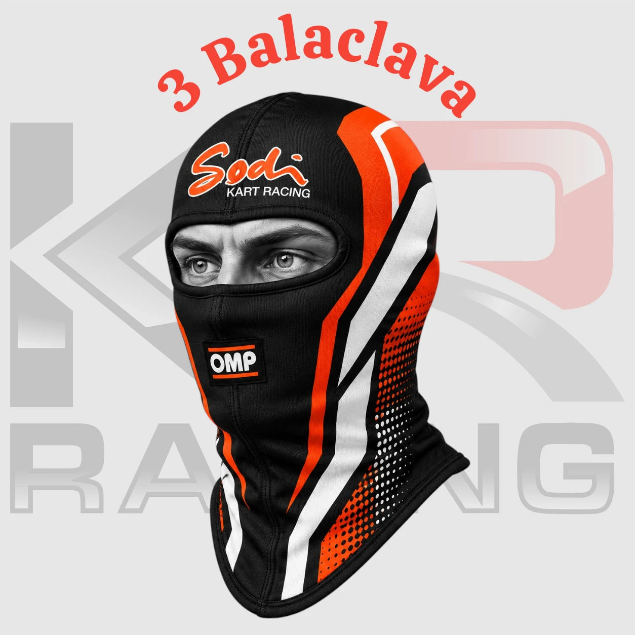 New Sodi Kart Cotton Balaclava – Black/Orange