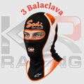 Sodi Kart Cotton Balaclava – Black/White/Orange