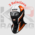 2026 New Sodi Kart Cotton Balaclava – Black/White/Orange