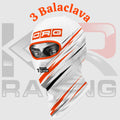 CRG Racing Cotton Balaclava – Full Face Helmet Liner (White Orange