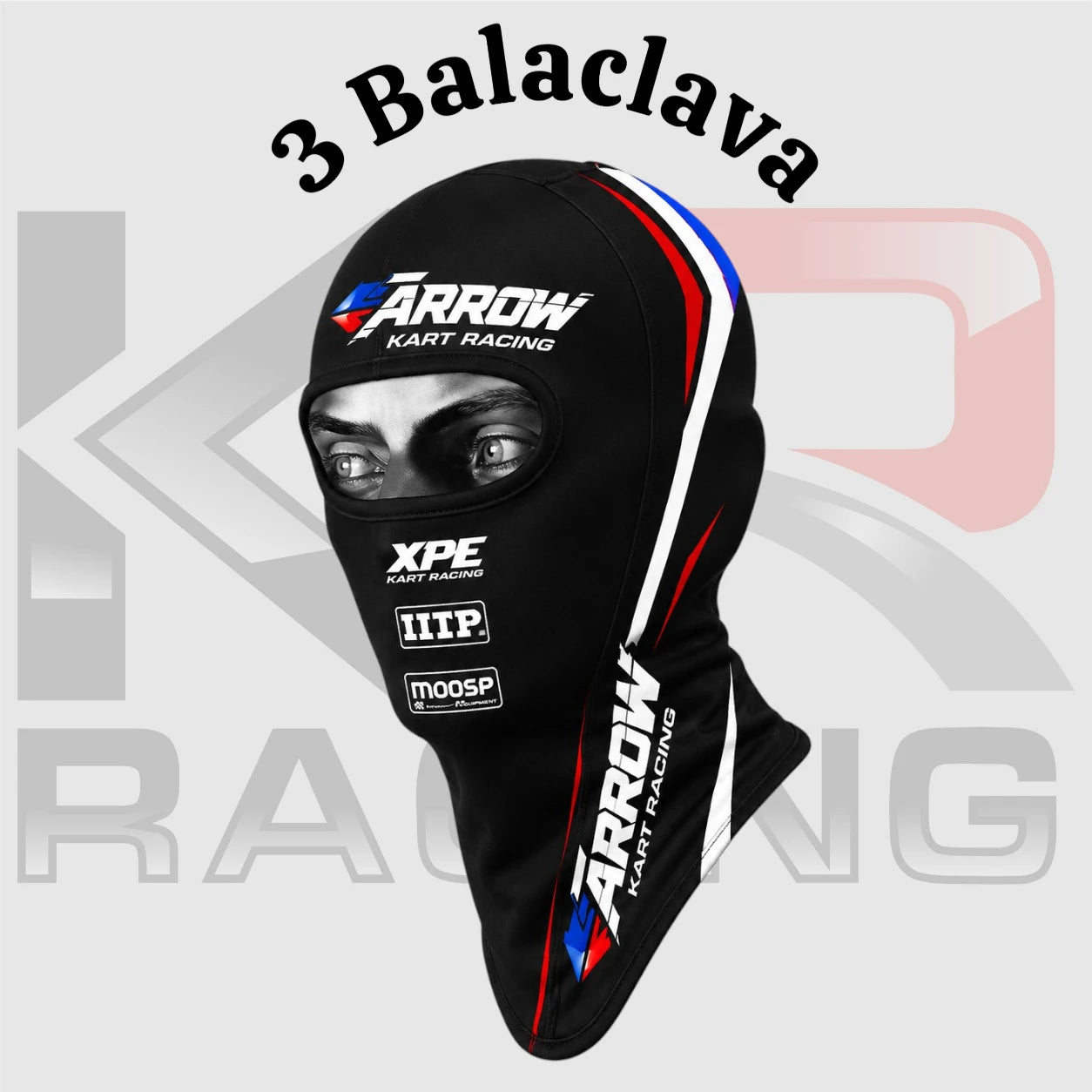 Arrow Kart Racing Cotton Balaclava Black Red Blue