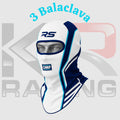 RS Cotton Balaclava – Racing Helmet Liner Head (White/Blue)