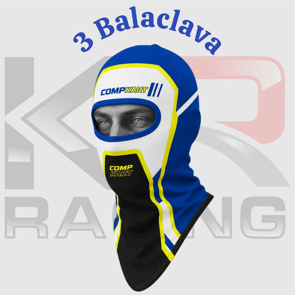 CompKart Racing Cotton Balaclava Blue White Yellow