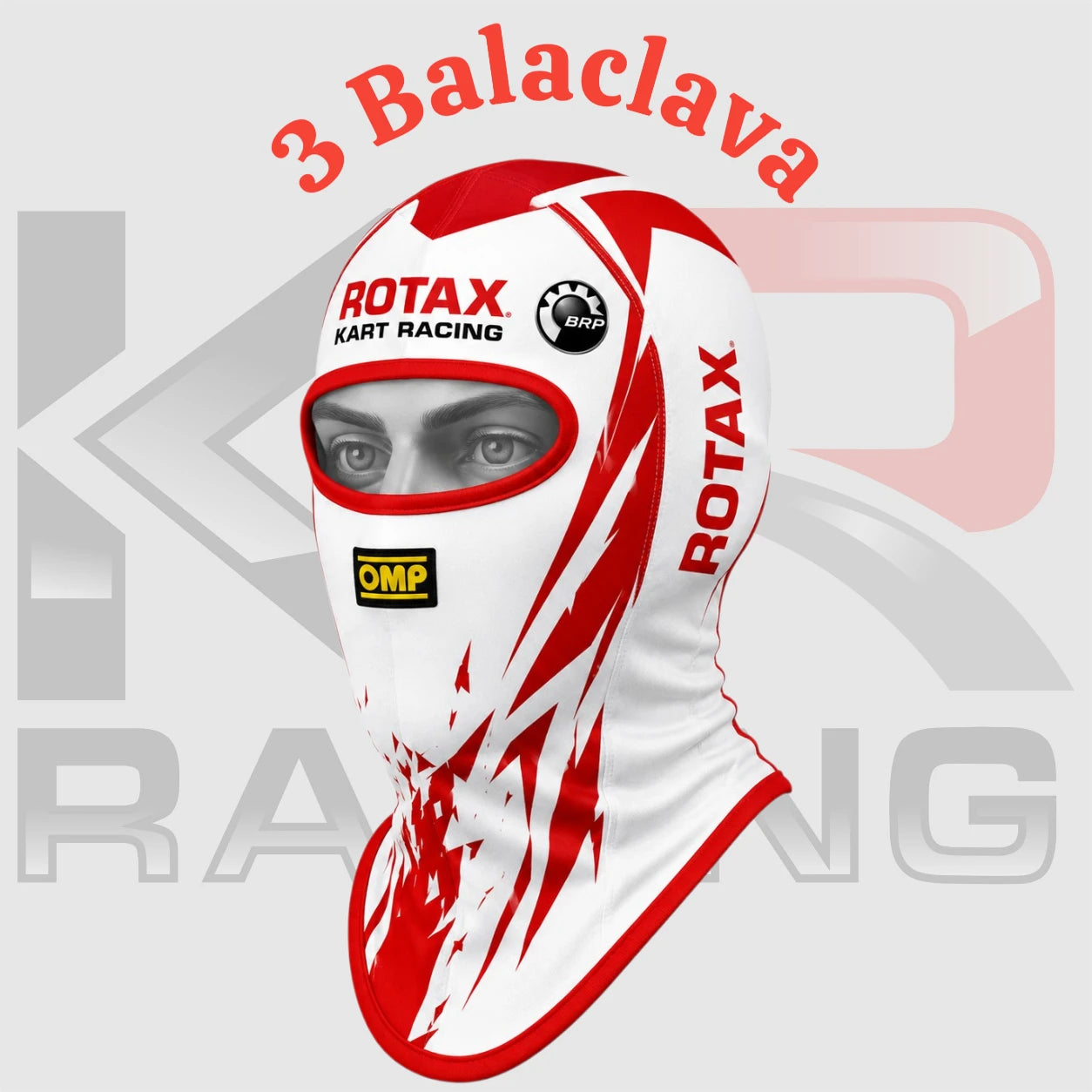 New Rotax Racing Cotton Balaclava – White/Red
