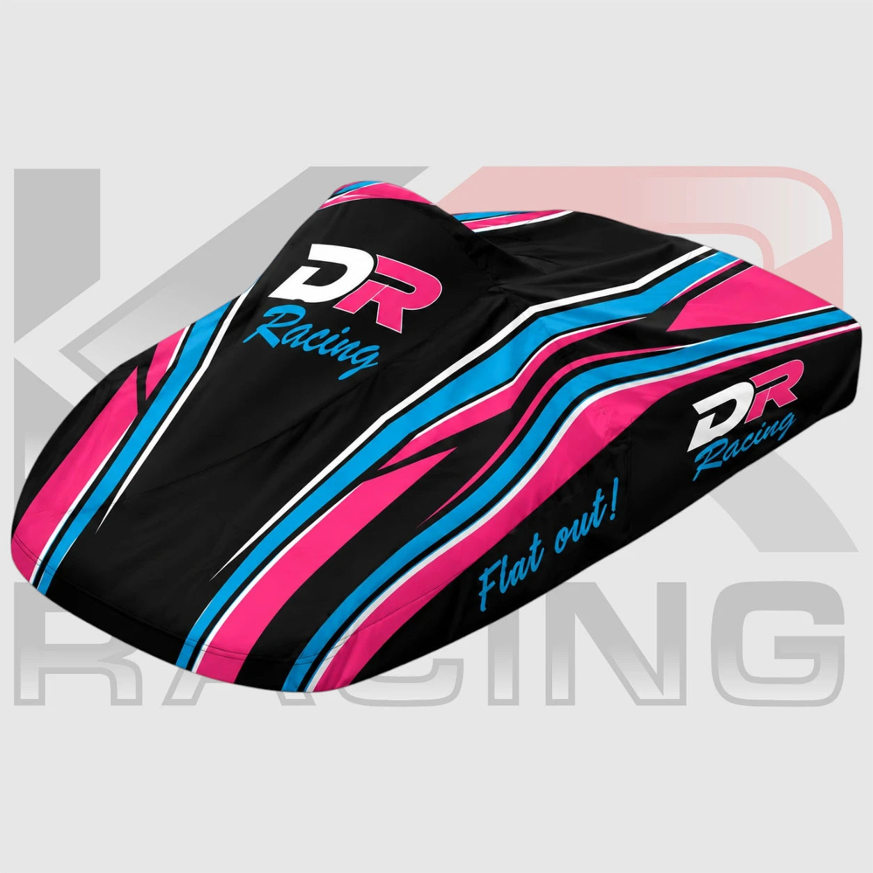 DR Racing Kart Cover – Black, Pink & Blue Full Coverage Kart Cover