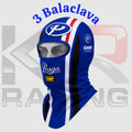 Praga Racing Cotton Balaclava – Blue/White/Black