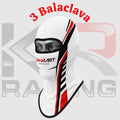Birel ART Racing Cotton Balaclava White Black Red