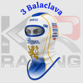 Praga Racing Cotton Balaclava – White/Blue/Gold