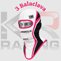 Parolin Racing Cotton Balaclava – White/Pink/Black