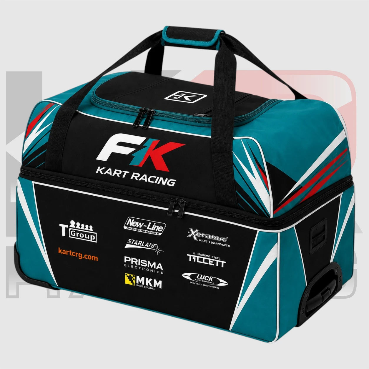 FK Kart Racing Premium Gear Bag – Teal & Black Edition