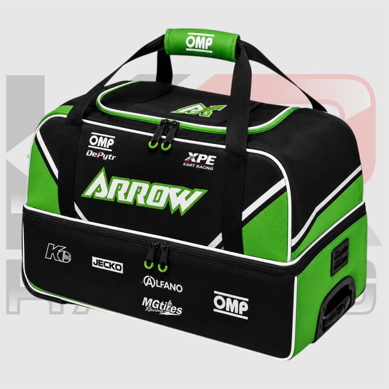 Arrow XPE Kart Racing Trolley Gear Bag Green & Black