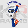 Exprit Racing Kart Cotton Balaclava – Full Face Helmet Liner (White Blue Orange