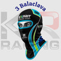 Exprit Racing Kart Cotton Balaclava – Full Face Helmet Liner (Black Cyan Green