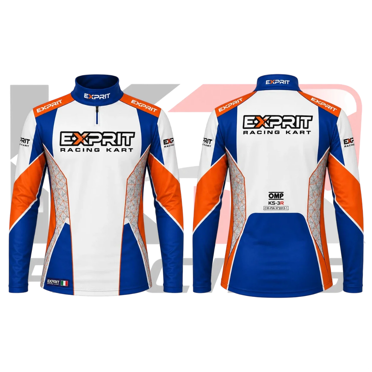 Exprit Racing Kart Underwear Shirt – Blue, White & Orange