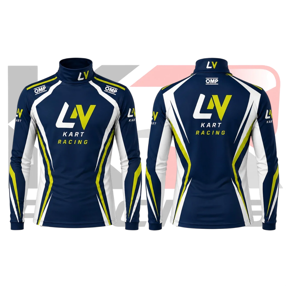 LN Kart Racing Underwear Shirt – Navy Blue, White & Yellow