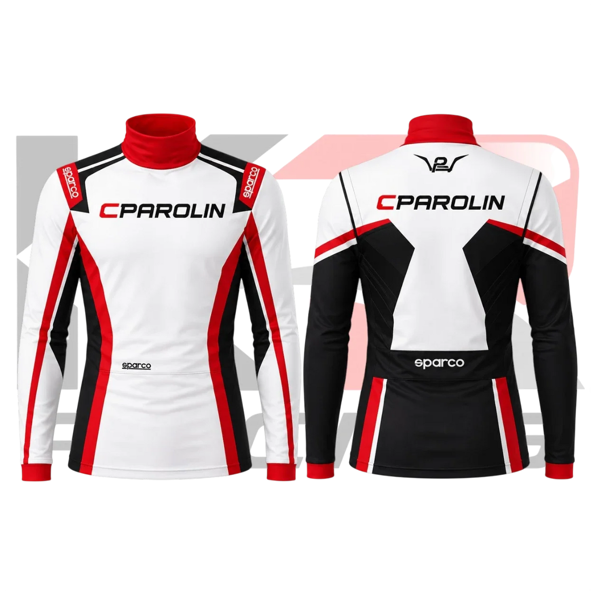 Parolin Racing Kart Underwear Shirt – White, Black & Red