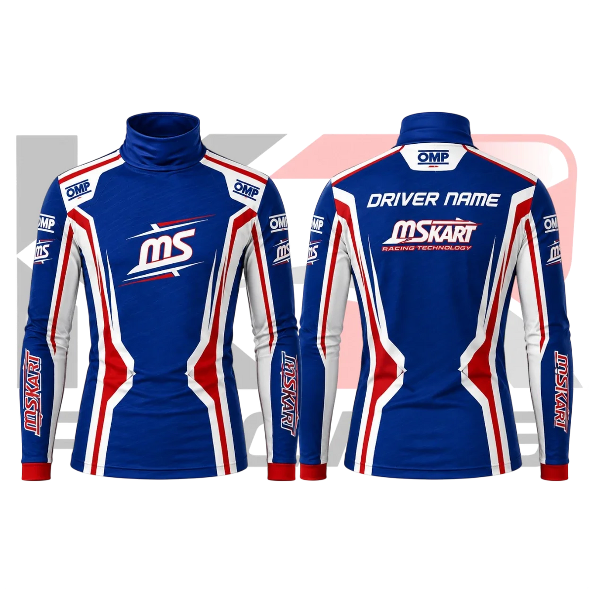 MS Kart Racing Underwear Shirt – Blue, White & Red