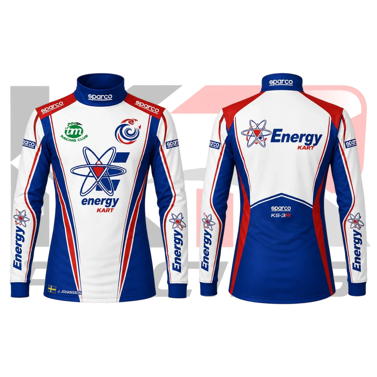 Energy Kart Racing Underwear Shirt – Blue, White & Red