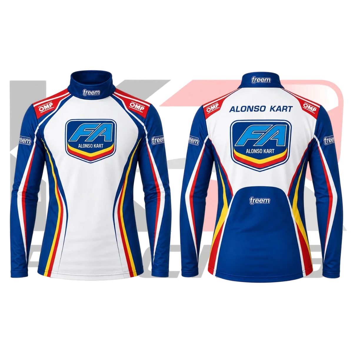 FA Alonso Kart Racing Underwear Shirt – Blue, White, Red & Yellow