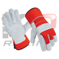 Safety Leather Work Gloves Red & White