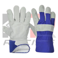 Safety Leather Work Gloves Blue & White