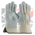 Safety Leather Work Gloves Florescent Gray & White