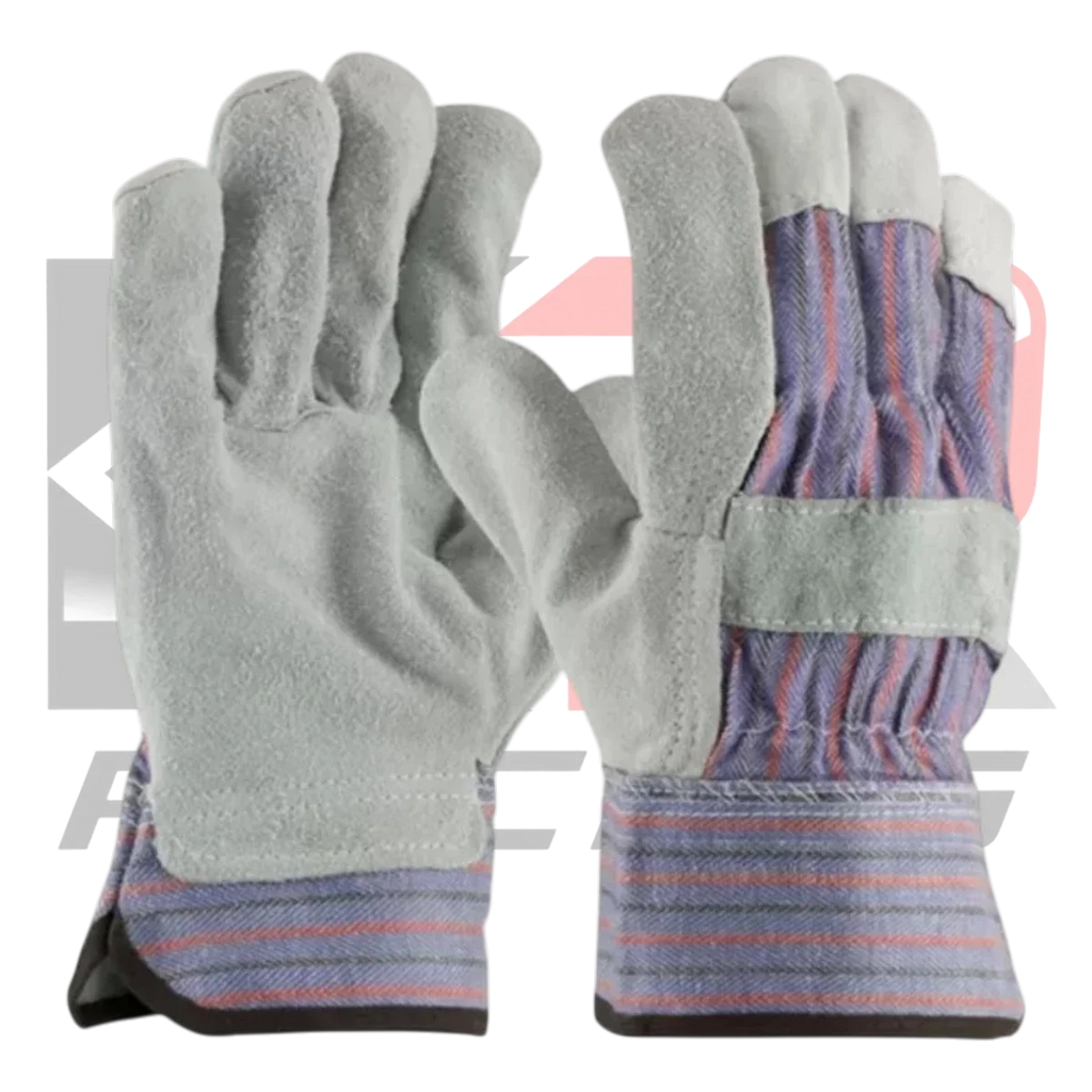 Safety Leather Work Gloves Florescent Purple & Grey