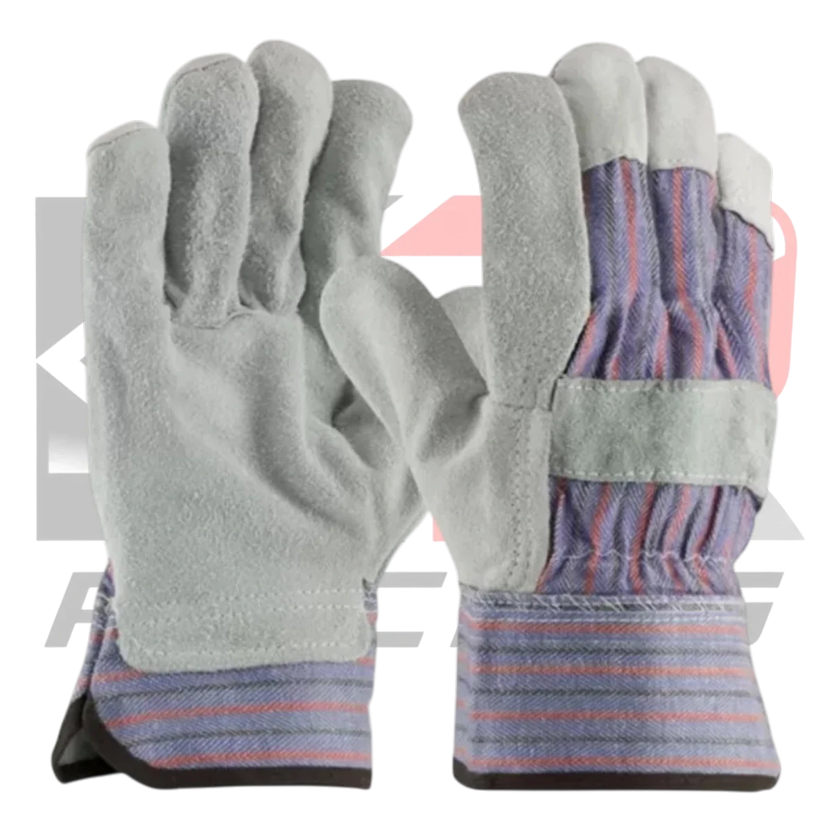Safety Leather Work Gloves Florescent Purple & Grey